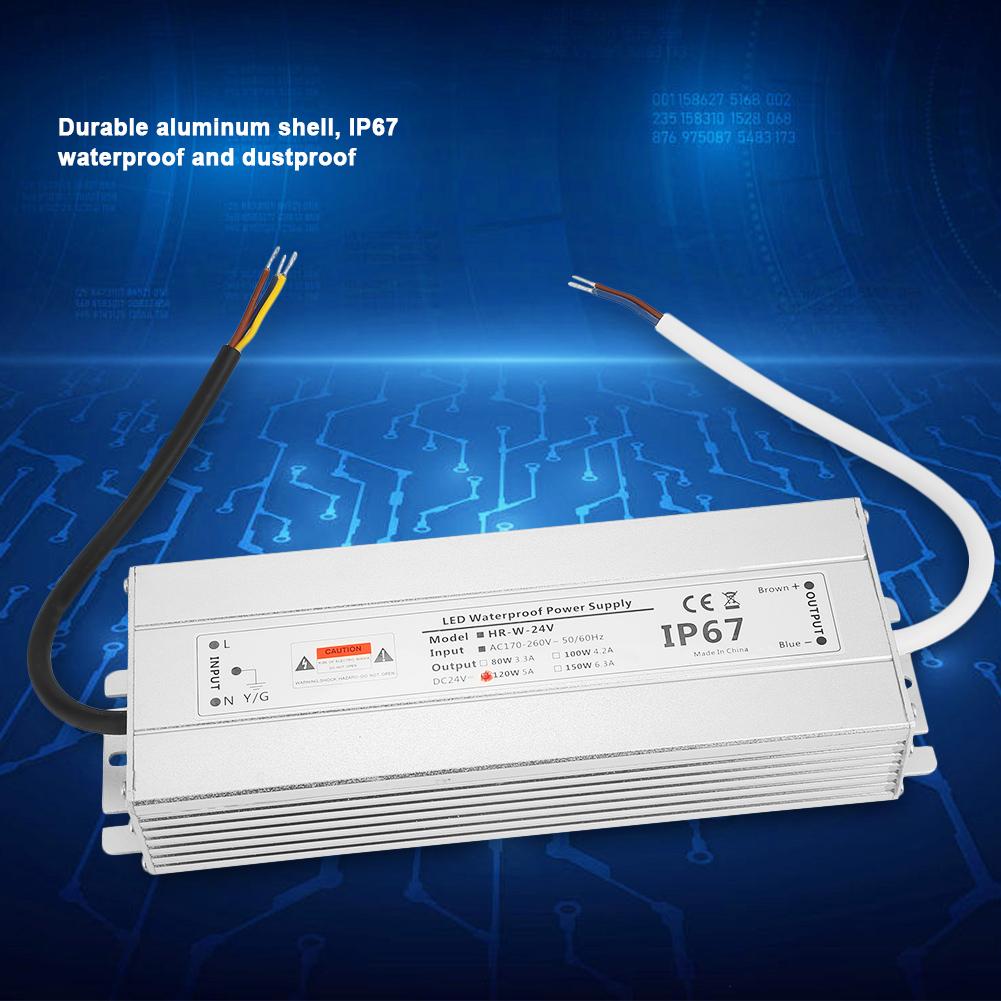 24V 120W 5A LED Light Strip Power Supply IP67 Waterproof LED Driver Transformer