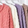 Women's Flannel Nightgown Fuzzy Plush Warm Crewneck Sleepwear Loose Winter Pullover Nightdress with Pockets