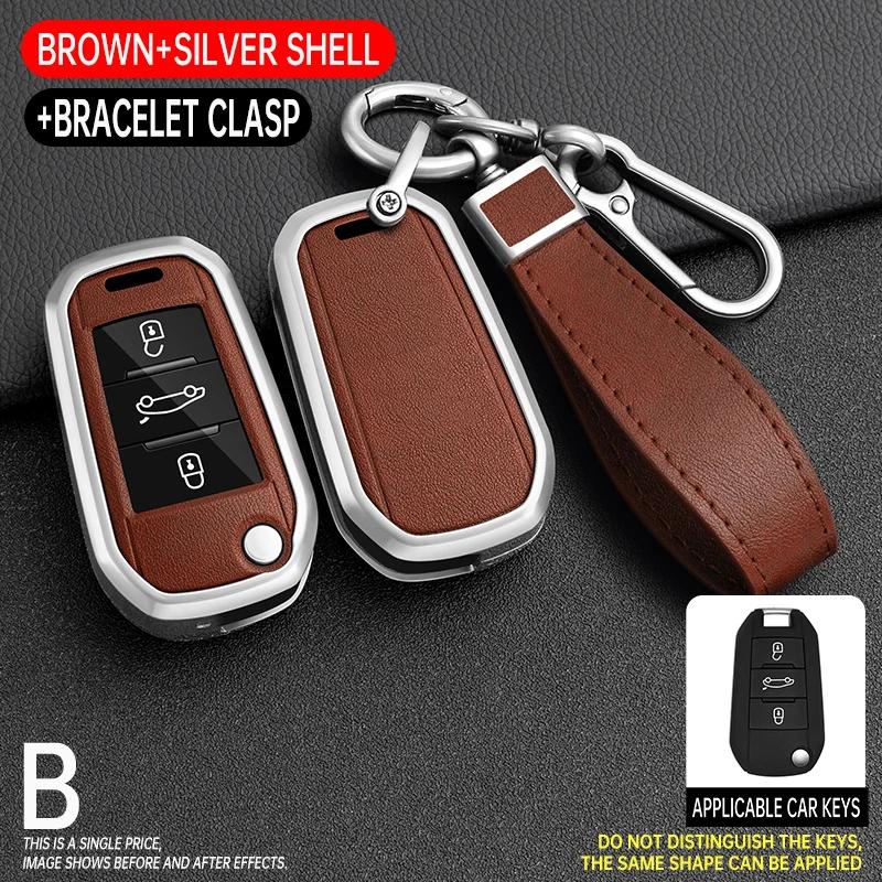 Car Key Case Remote Cover For Peugeot 208 308 T9 508 2008 For Citroen C4 For Opel Corsa Crossland X Auto Accessories