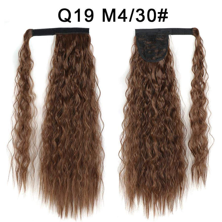 Synthetic Long Curly Clip In Hair Extensions Ponytail Hair Wig Heat-Resistant Curly Pony Tail Wig For Women