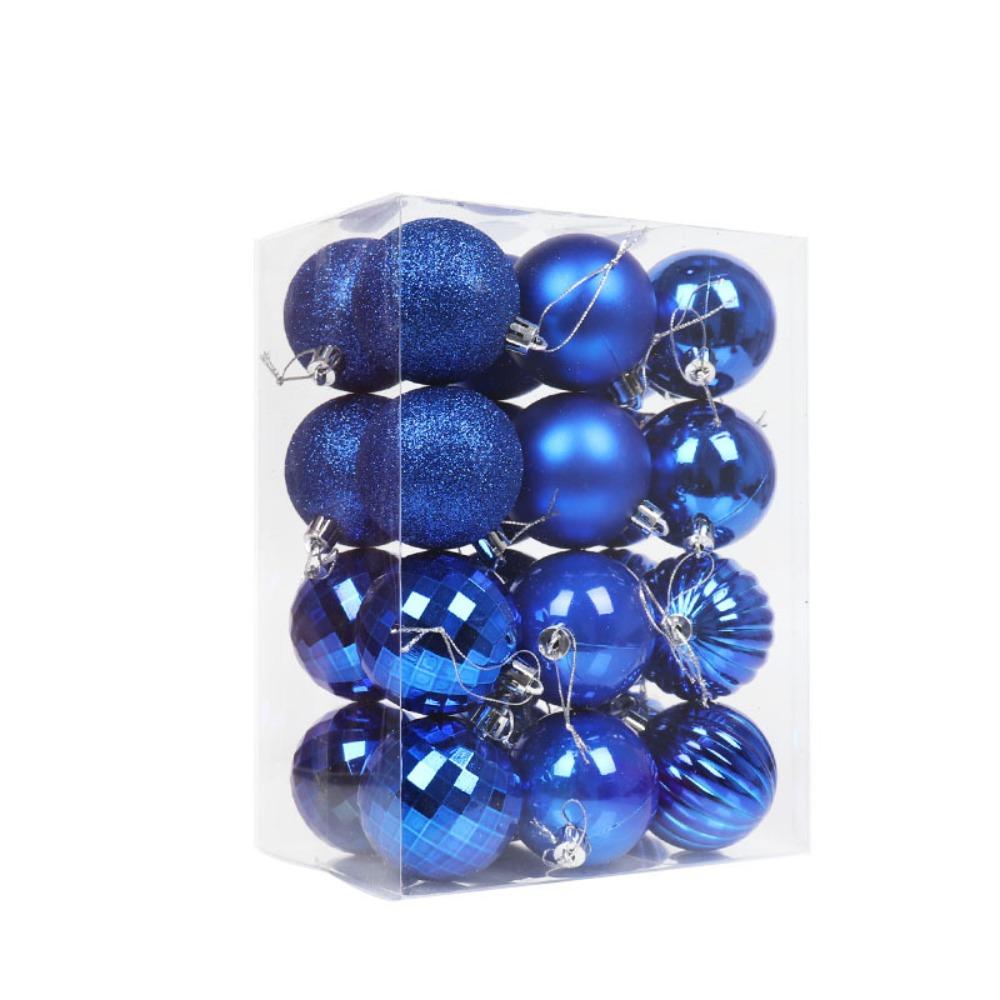 24ks Třpytivé přívěsky Vánoční koule 6cm Vánoční ozdoby na stromeček Party dárky
