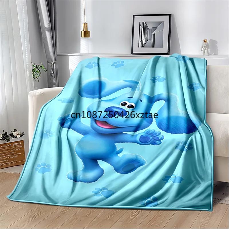 Blue’s Clues Blauer Hund Zeichentrick Decken, Weiche Warme Überwurfdecke, für Badezimmer Schlafzimmer Wohnzimmer Sofa Bett Auto, Geburtstagsgeschenk