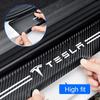 For Tesla Model 3 Y X S P100D P85D 200 logo Car Door Sill Stickers Carbon Fiber Door Sill Film Car Sticker Car Accessories