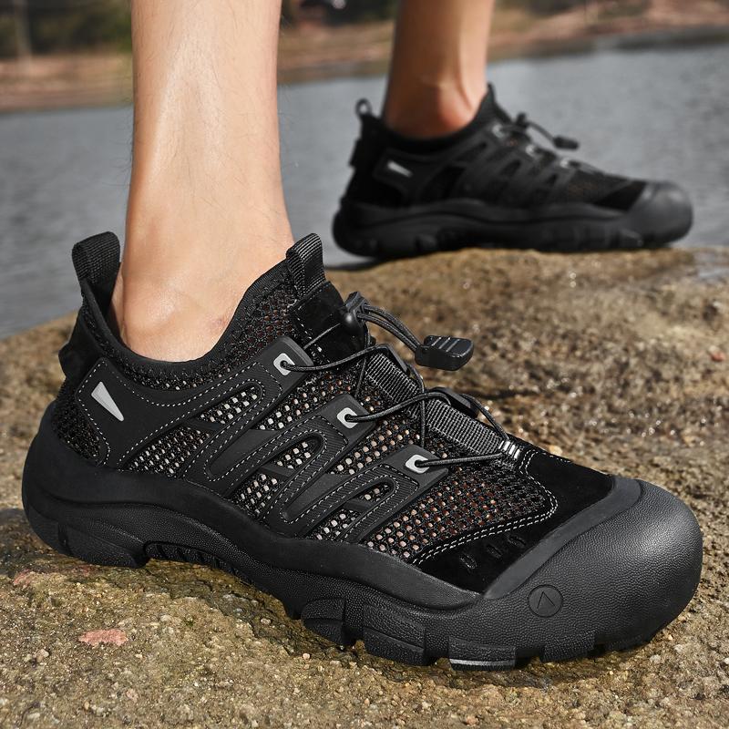 Fashion New Men's Shoes Mesh Men Outdoor Flats Casual Outdoor Sneakers Summer Men Lightweight Walking Shoes Slip On Mens Luxury Sandals