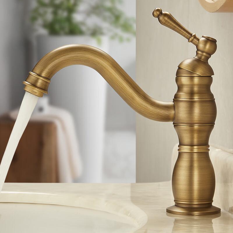 OEING American Style Antique Wall-Mounted Bathroom Faucet