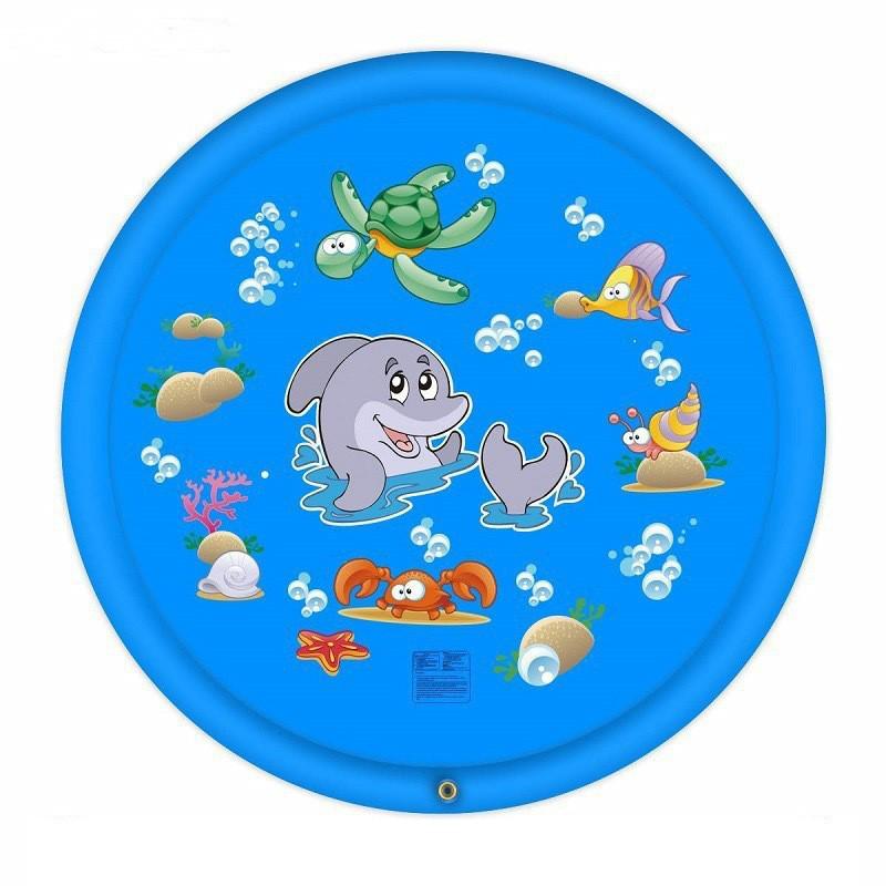 Kids  Ocean Cartoon Sprinkler Pad - Outdoor Inflatable Water Play Mat