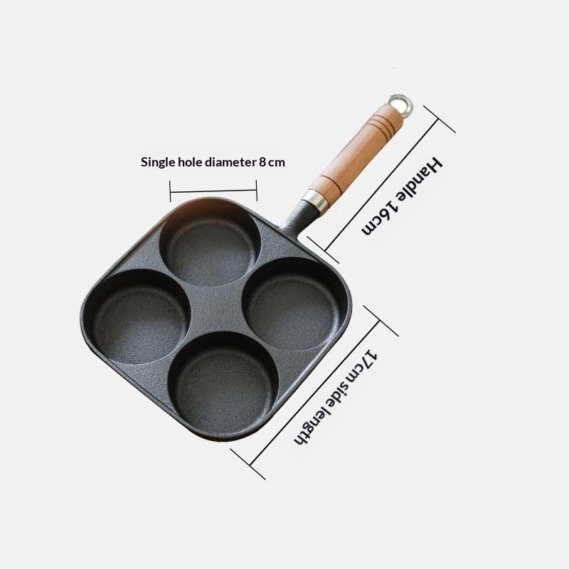 1Pcs Multi Burner Design Cast Iron Non Stick Omelette Pan Pancake And Burger Cooker Suitable For Gas And Electric Stoves