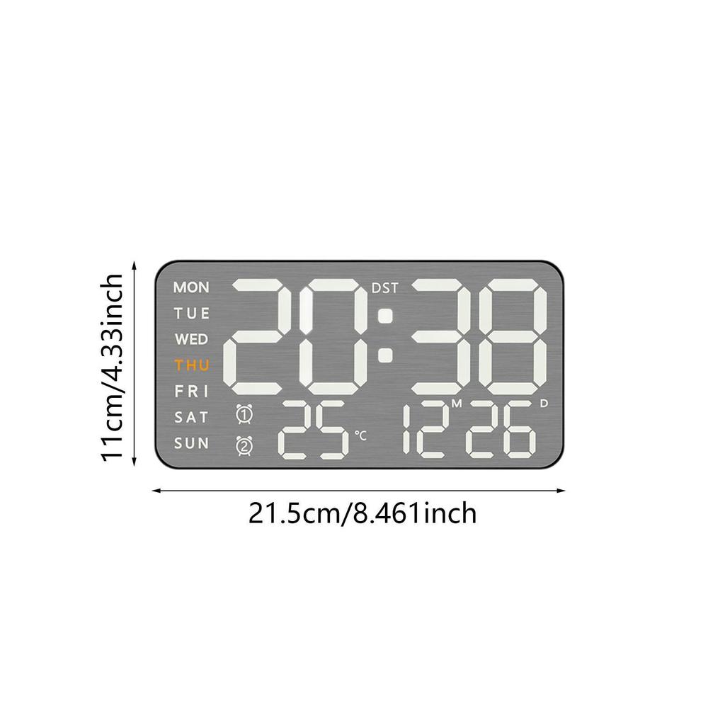 Digital Wall Clock with Week Month Date Display Modern Large Display Premium Feel Silent Table Clock for Room Office Decoration