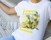 Lemon T-Shirt, Summer Shirt, Lemons, Statement Shirt, Summer Shirt Women, Botanical Design, Lemonade, Lemon Pattern, Fruit Motif