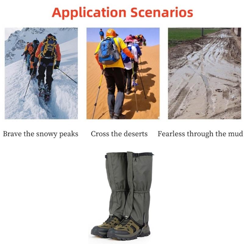 Waterproof Leg Gaiters Adjustable Snow Boot Gaiters Warmer Shoes Cover for Hiking, Walking, Hunting, Mountain Climbing