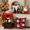 Christmas Pillow Covers 45x45cm, Festive Square Pillow Covers for Home Decor, Classic Retro Rustic Christmas
