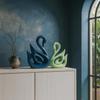 Lucky Swan Couple Piano Finish Ceramic Figures for Home Decor (Set of 2 Pc, Large, Navy Blue & Parrot)