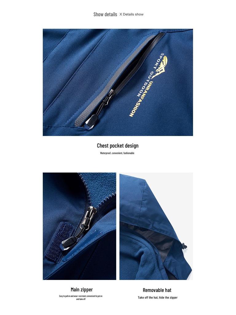 Unisex 3-in-1 Detachable Storm Jacket, Ideal for Cold Weather, Work, and Tibet Travel, Sizes L-8XL