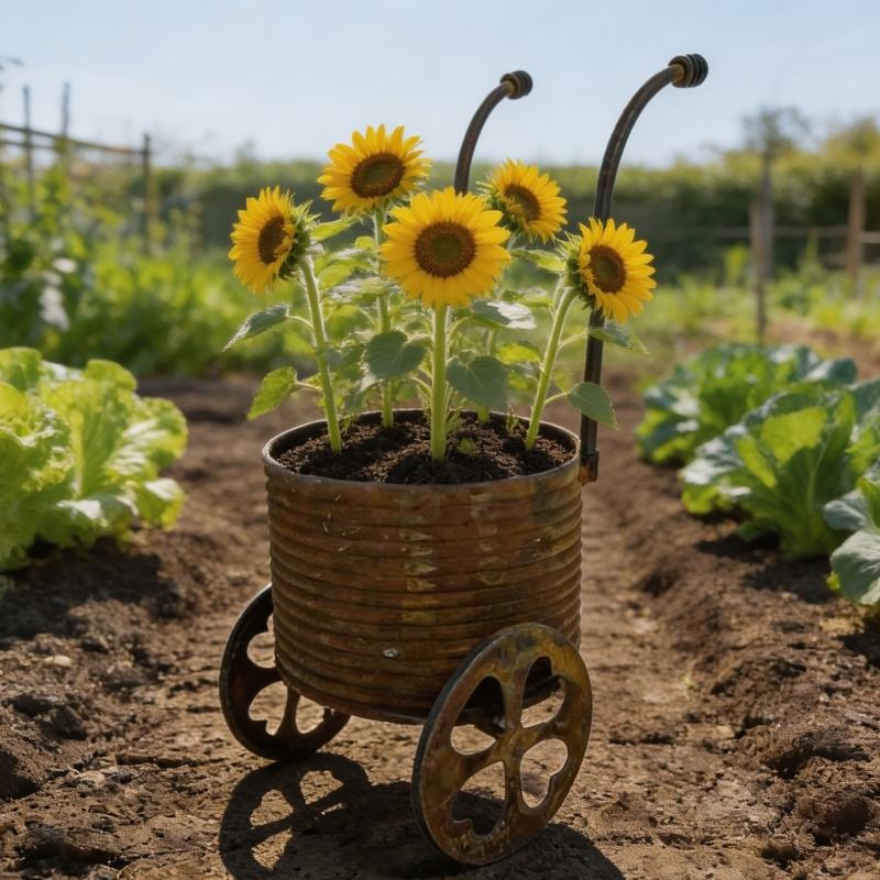 Antique Iron Wheelbarrow Flower Pot Container Planter Holder For Lawn Balcony Home Garden Decoration Indoor Outdoor Use Y5GB