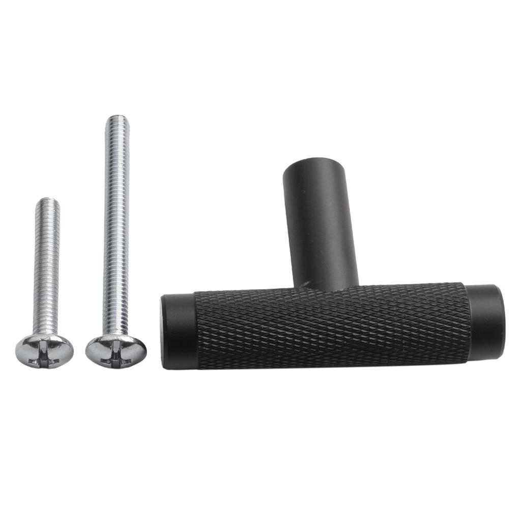 Knurled T Bar Door Handle for Kitchen Cabinet Drawer and Cupboard Modern Aluminium Design with Comfortable Grip