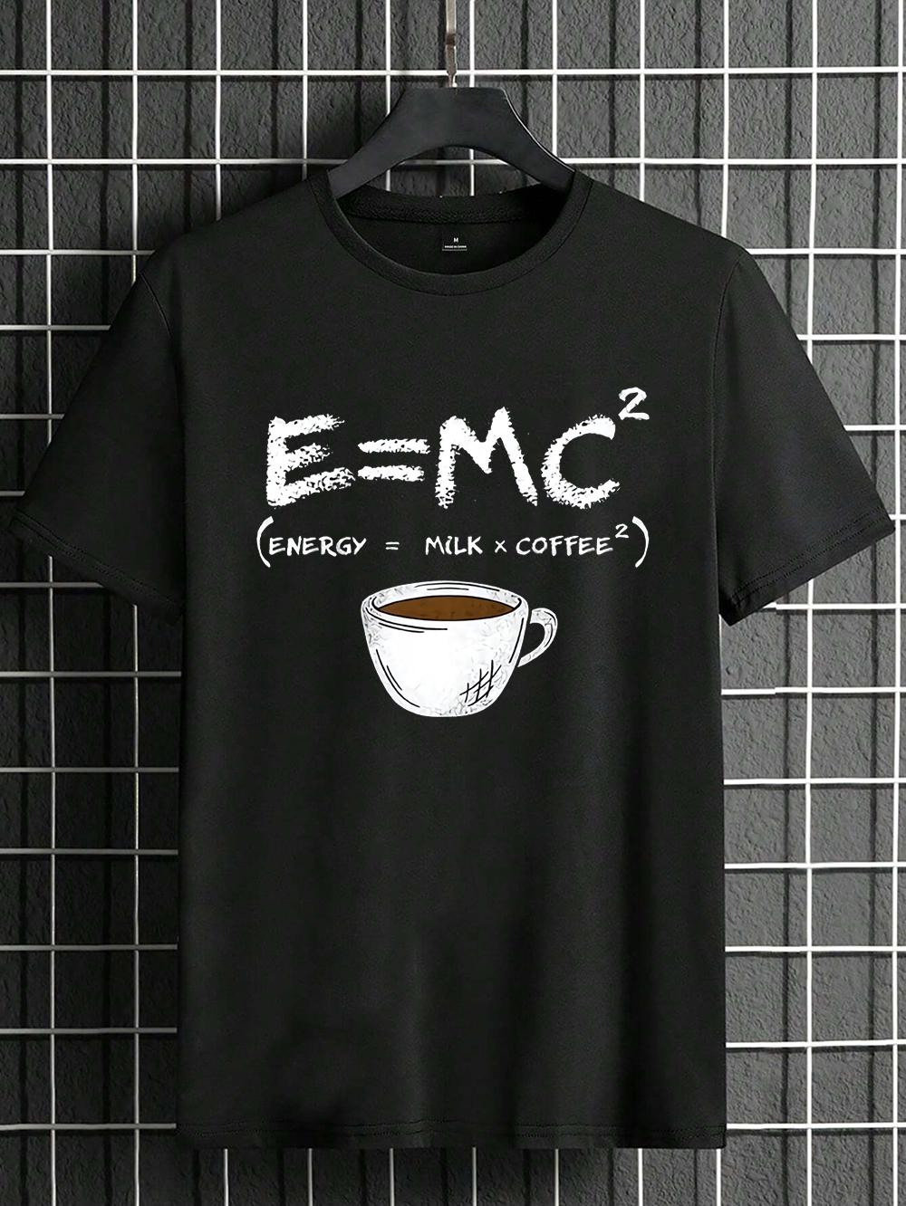 

Energy Milk Coffee Fun Couple Tshirt Casual Breathable Tshirts Men Women Cotton Loose Short Sleeved Street Oversized T-Shirts 4XL