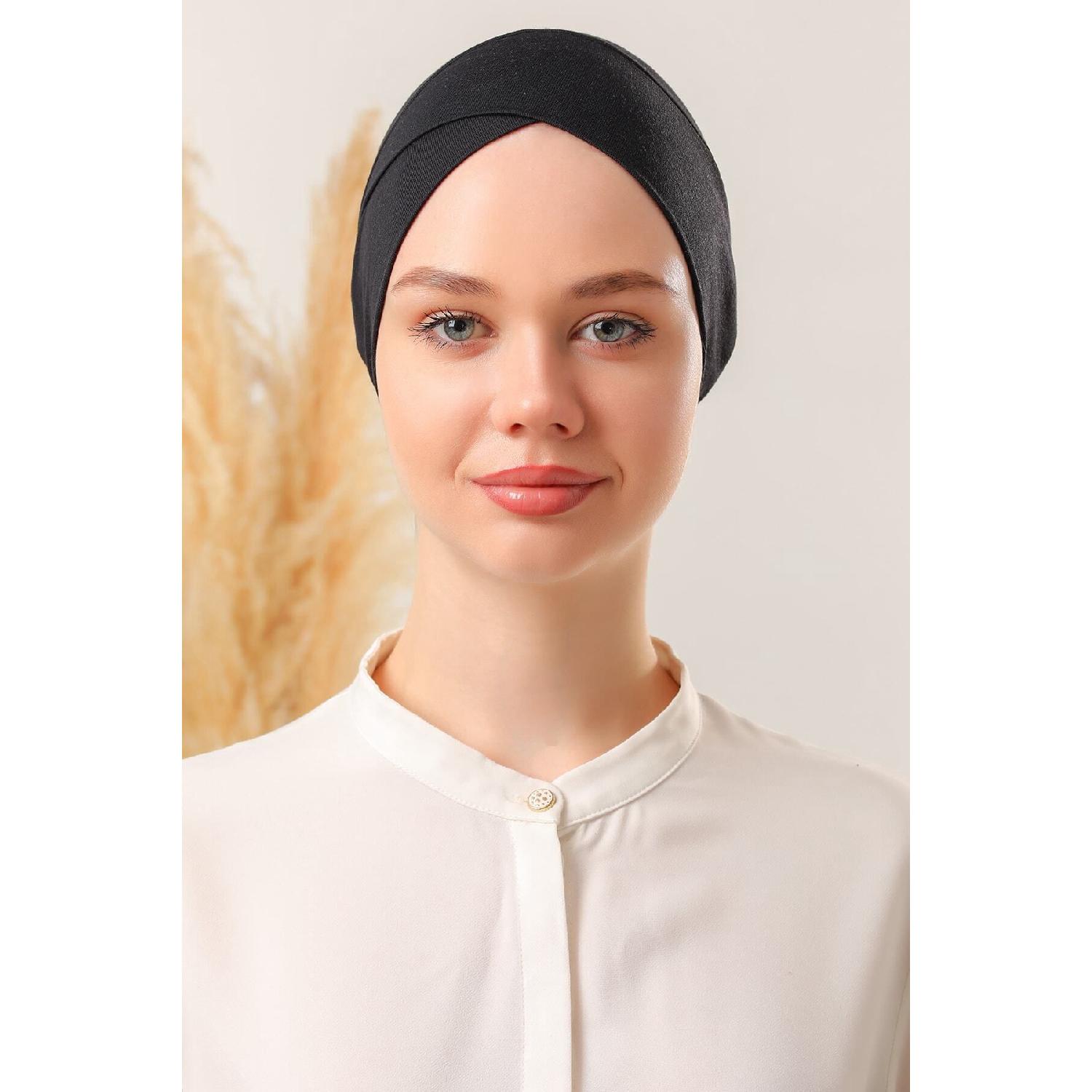 

Бесшовный чепчик с завязками, черный Standart белый