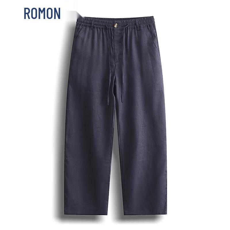 ROMON Men s Lightweight Linen Casual Pants M
