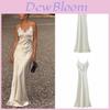 Long Dress With Satin Lace Piping And High Waist For Spring