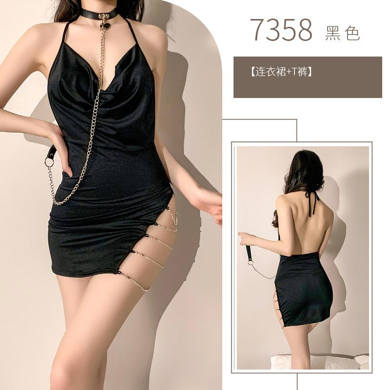 Sex Underwear Sexy Chain Passion Hip Wrap Nightclub Suit Short Suspender Nightdress Backless Uniform