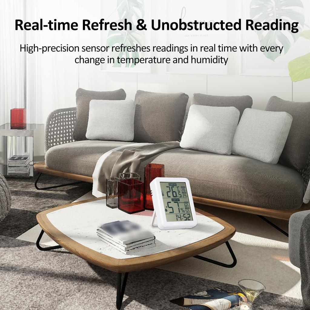 HABOTEST Mini Digital Hygrometer and Thermometer Indoor Humidity Meter Room Temperature Sensor with Stand and Hole