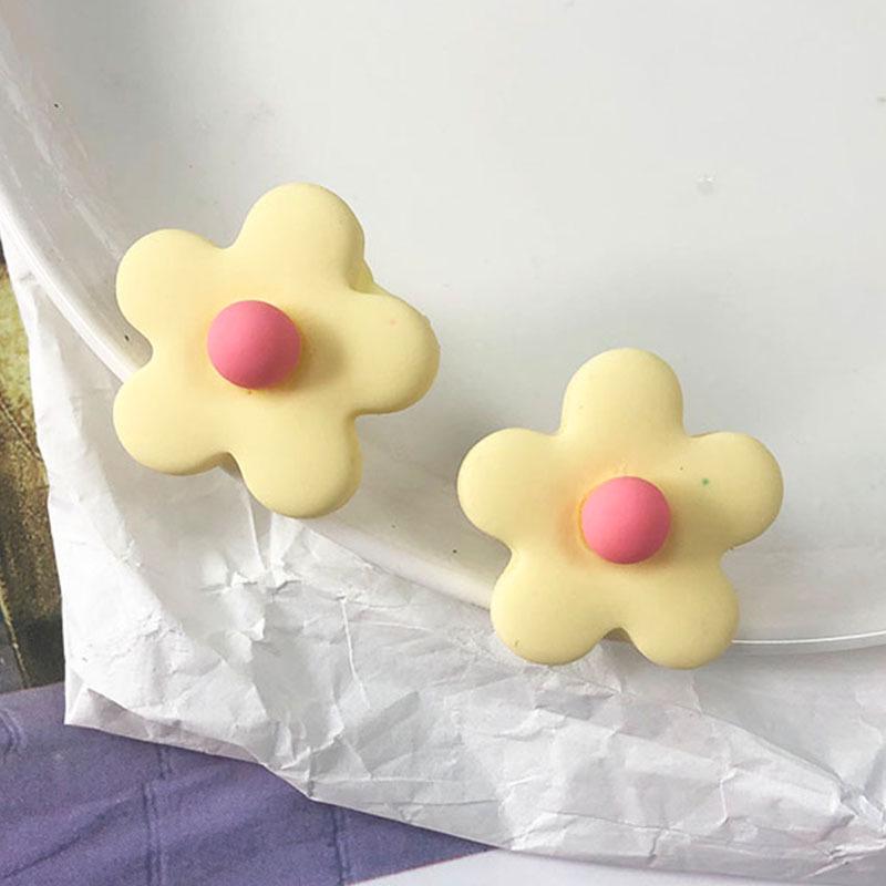 Korean HyunA Geometric Irregular Floral Earrings - Soft Girl Maiden Style