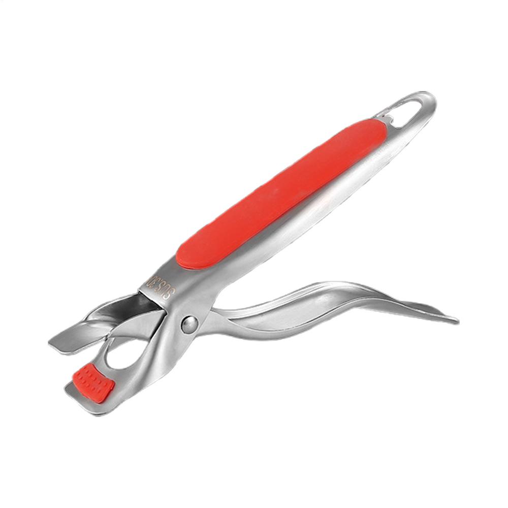 Hot Dish Gripper Stainless Steel Kitchen Gadget Hot Dish Gripper Tongs For Plates Baking Tray Cooking Pot Grilling Home Cooks