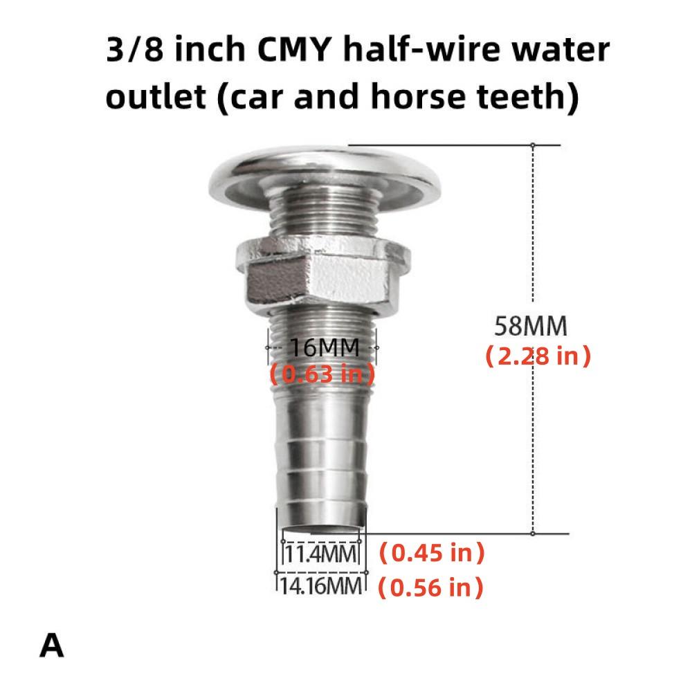 316 Stainless Steel Pagoda Half Silk Outlet Ventilation Holes Yacht Speedboat Marine Tailpipe Hose Outlet