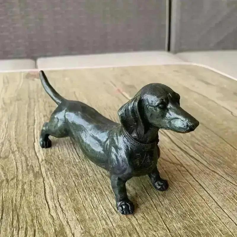 New Craft Decoration Garden Sculpture Figures Dog Resin Dachshund Animal Pet Toys Figurine Black Ornament Animals Statue