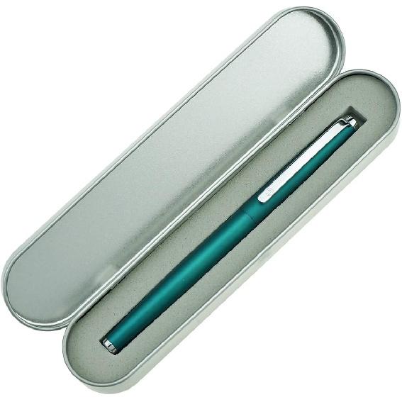 HongDian 525 Green Metal Fountain Pen, Extra Fine Nib Classic Pen, Includes Metal Pen Case and Refillable Converter