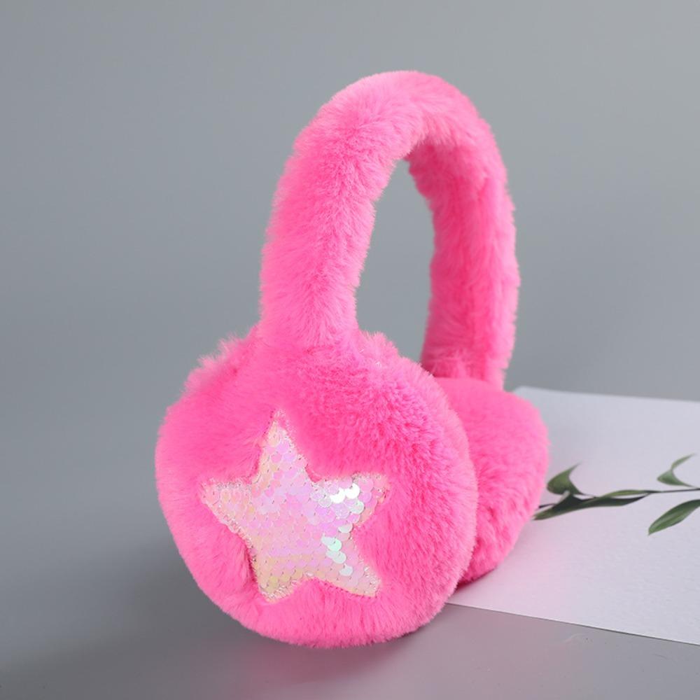 Cute Ear Warmer Anti-Freeze Winter Warm Ear Cover Thickening Sequins Star Earmuffs for Women Girls