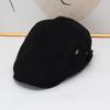 Retro deerskin velvet forward hat children autumn and winter leopard print contrasting color cap showing face small old money wind beret male trend
