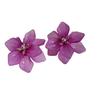 Retro Lila Blume Diamant Quastenohrringe - Silbernadelstecker für elegante Frauen