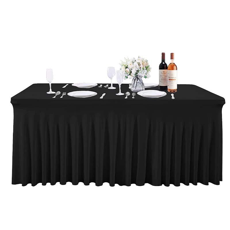 Solid Color Stretch Rectangular Table Skirt for Banquets and Conferences