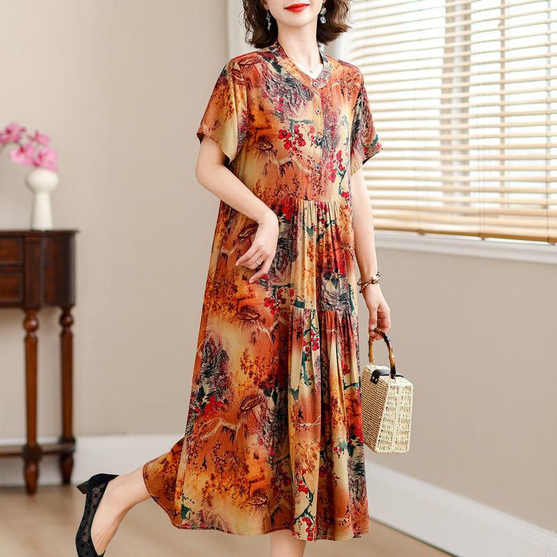 Lockere Kleider für Damen im Sommer, Übergröße, lässig, kurzärmelig, elegante Kleider für Damen, Vintage-Kleidung