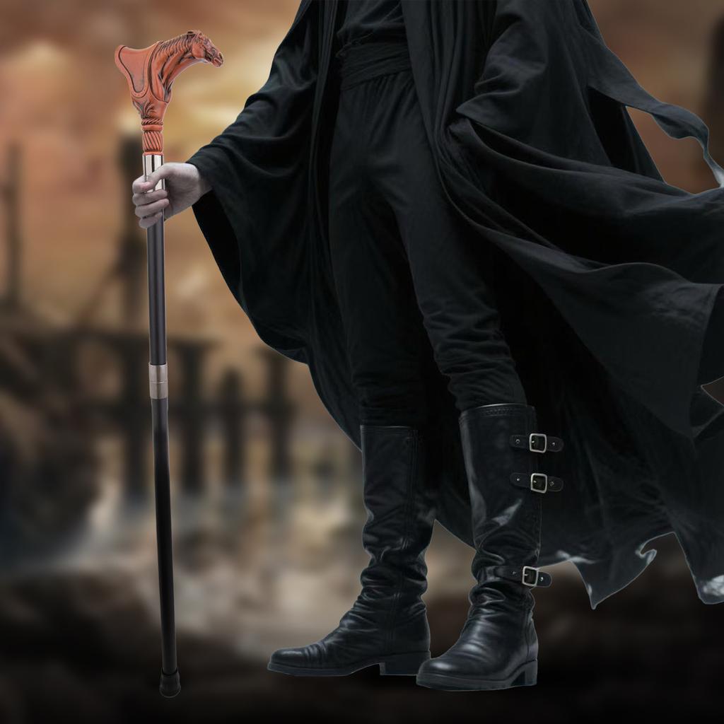 Red Resin Horse Head Animal Fashion Walking Stick Decorative Cospaly Vintage Party Fashionable Walking Cane Crosier 94cm