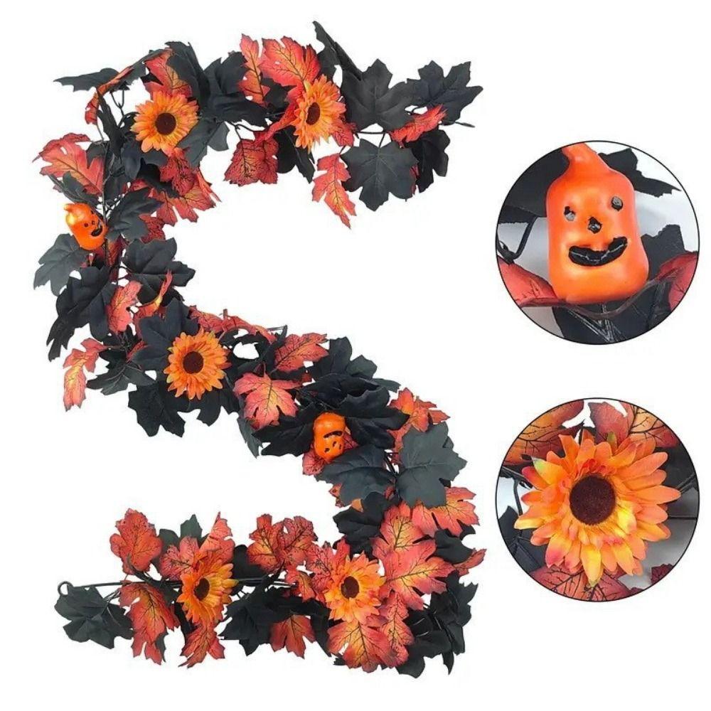 Silk Halloween Leaf Vines Realistic Artificial Hanging Vine Garland  Table Decoration