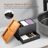 Bathroom Storage Box Wooden Tampon Box with Lid and Drawer 3 Compartment Feminine Product Organizer for Bathroom Countertops