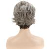 Synthetic Short Curly Wigs Lady Mixed Black Silver Grey Wigs With Bangs for Women Daily Cosplay Layered Hair Heat Resistant Fibre Wigs