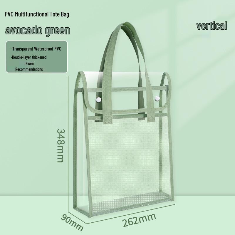 A4 Large Capacity Three-Layer File Bag with Transparent Mesh