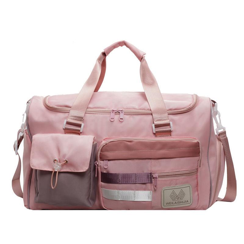 

Sports Fitness Bag Women s Large Capacity Travel Crossbody Luggage Short Business Travel Bag Men s Default Item pink color matching upgraded version