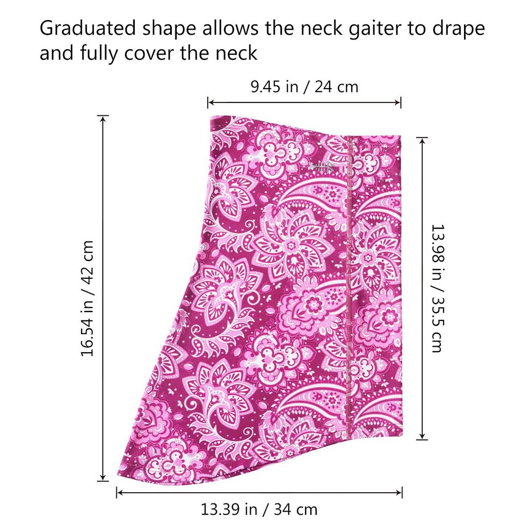 Bassdash Neck Gaiter, UV Protection, Face , UPF 50+, Breathing Holes, Men's, Women's, Pink Paisley