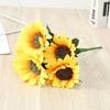 1 Bunch Silk Sunflower Realistic Artificial Flowers Bouquet Home Decor Fake Flowers Wedding Bouquet 24 Sunflower