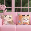 Asagao to Kase-san Cushion Cover Reversible Plush Pillow Cover – For car, sofa, bedroom, perfect as a gift.