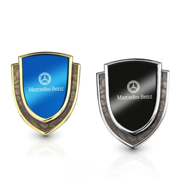 For  Mercedes Benz W124 W203 W204 CLA CLS SL SLC SLK A B C E S CLASS 3D Metal Car Side Fender Sticker Shield Badge Emblem Logo
