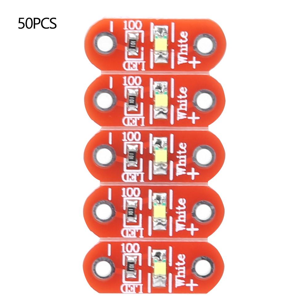50 Pcs LilyPad LED Module White Wearable Surface Mounted LED DIY Kit for Arduino 3 5V