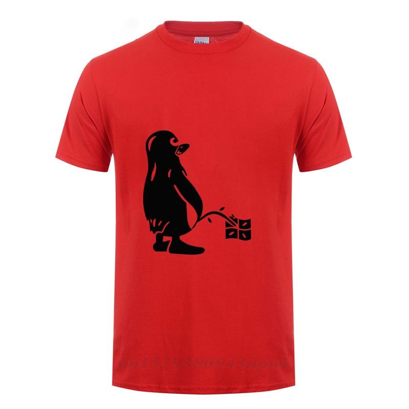 PENGUIN LINUX UBUNTU OZF T Shirt Men Streetwear Casual Loose Short Sleeve Round Neck Cotton Funny Tshirt Summer Tops Tee Tshirt