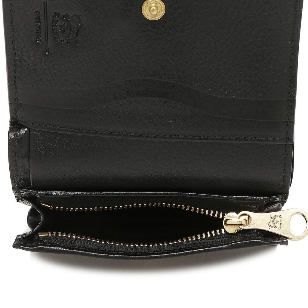 IL BISONTE Compact and SSW014 PV0001 BK238 Bi-fold Wallet, Black, Men's Women's, [Used]