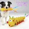 Slow Rebound Pet Squeaky Toy Caterpillar Shape Dog Grinding Teeth Stick  Puppy Toy