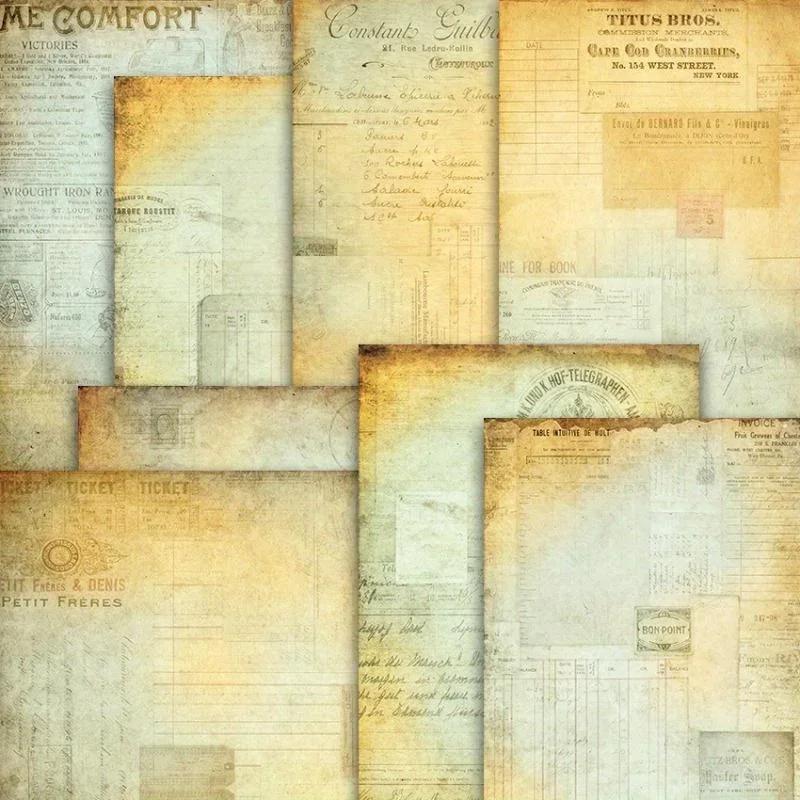 Shabby Ephemere Papier Scrapbook Verschiedene Muster Decoupage Karton Einseitig Vintage DIY Dekorative Kartenherstellung 8 Stück Junk.